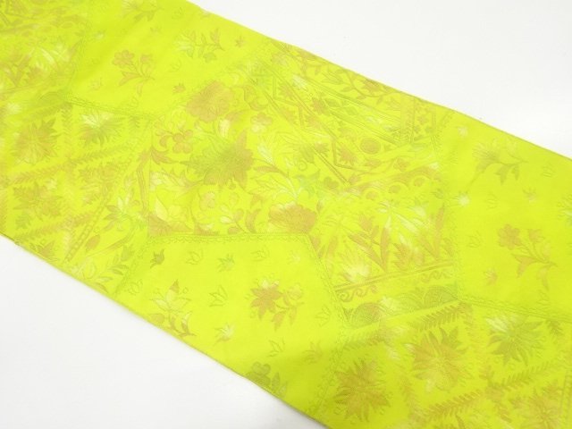 JAPANESE KIMONO / CHIKUZEN HAKATA KIRIBAME STYLE / KUSABANA PATTERN WE
